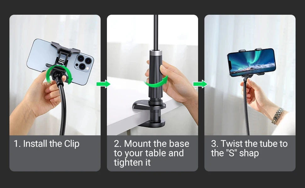 Universaali Puhelimen Pidike - Säädettävä Lazy Stand Livestreamiin & Selfiehin