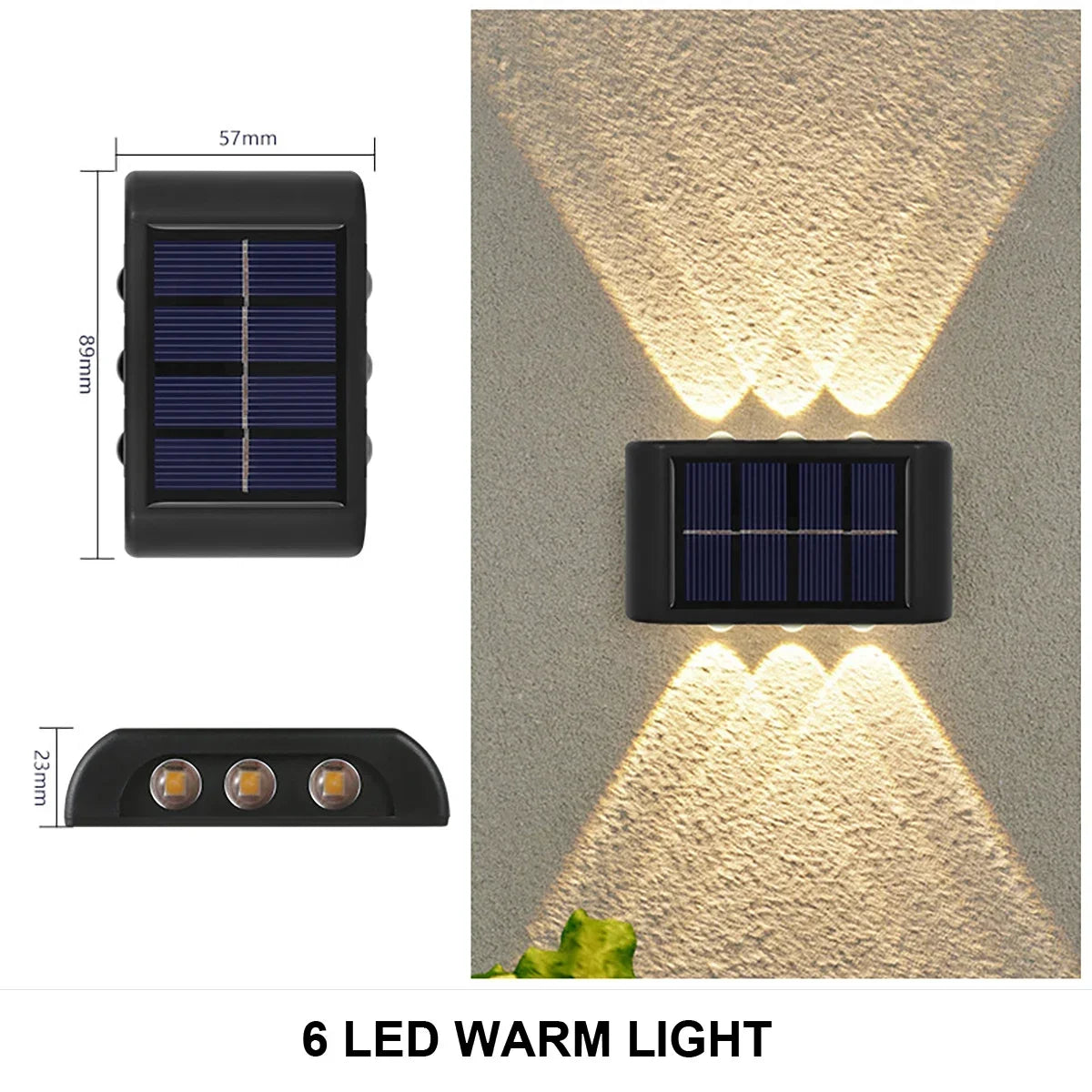 Solar-powered LED outdoor light, for the yard and garden, available in different variations