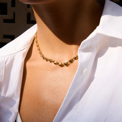 18K kullattu sydänsolki kaulakoru naisille