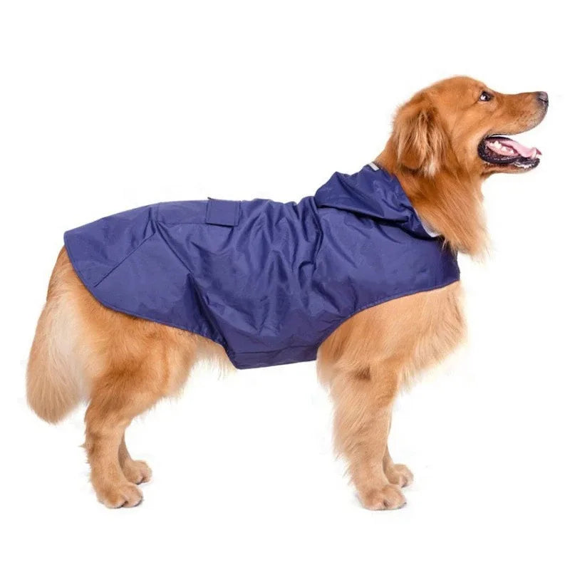 Dog raincoat, waterproof hoodie with reflective stripes, all sizes available