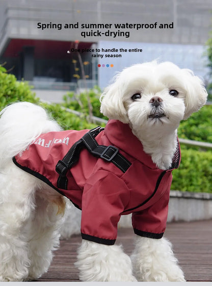 Reflective dog raincoat, for small dogs