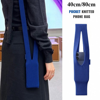 Neulottu Puhelinlaukku – Trendikäs Crossbody-minilaukku Olkahihnalla