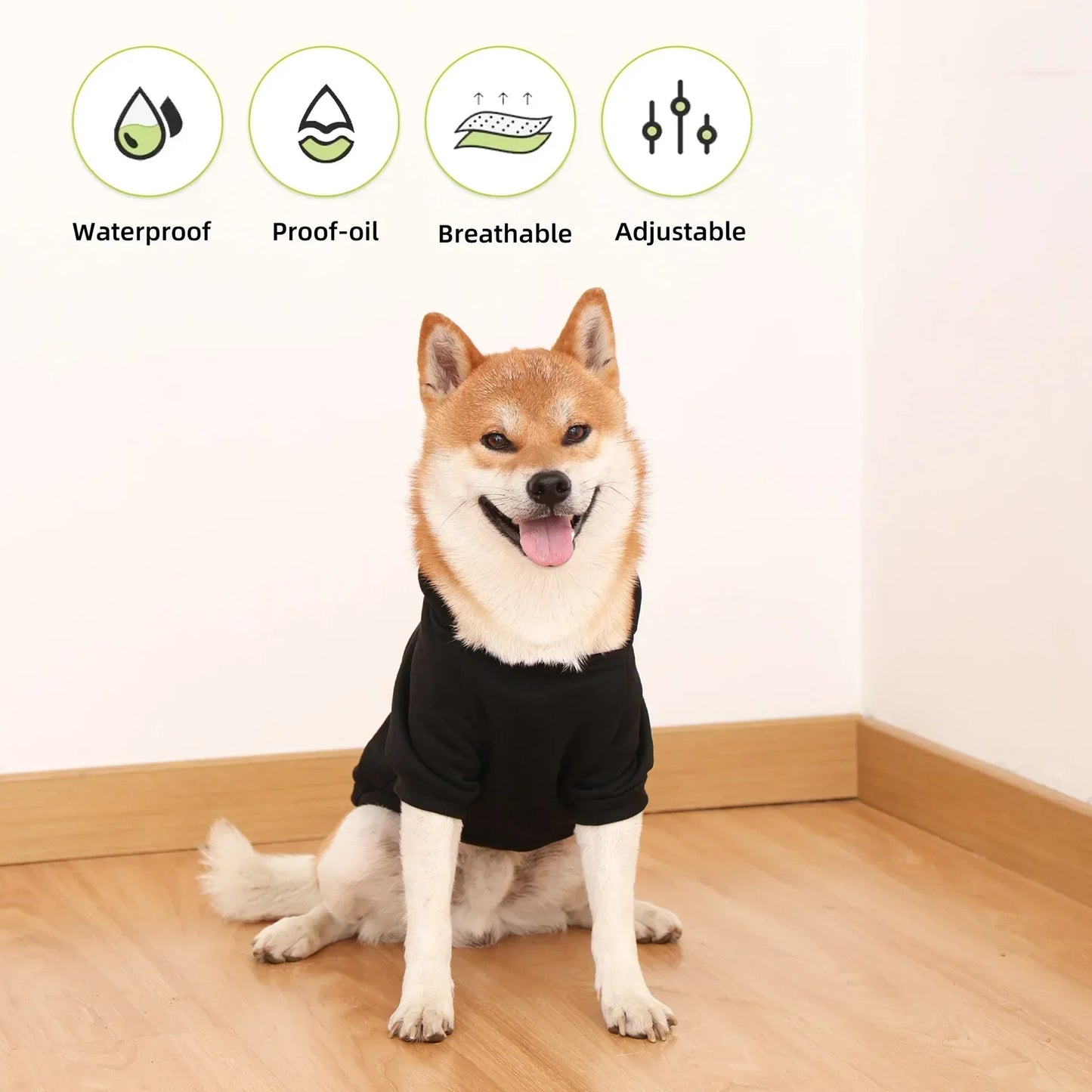 Dog winter hoodie, sporty and warm, for small, medium and large dogs
