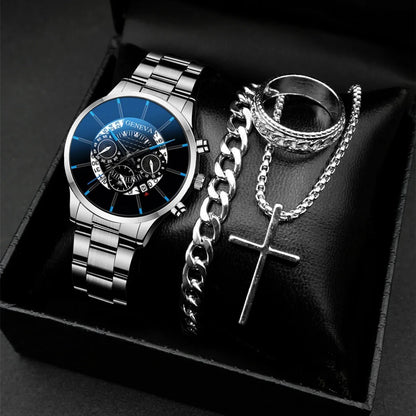 Stylish men's watch and jewelry set, just the watch or the whole package