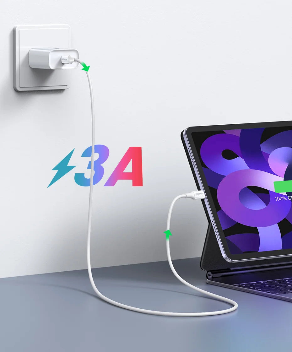 UGREEN MFi 20W USB-C Lightning-kaapeli – PD Pikalataus iPhone 14/13/12 Pro Max & iPad – 1M