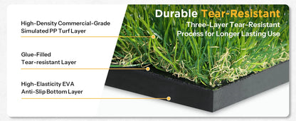 Golf practice mat 5x4ft, double-sided turf with swing guide lines
