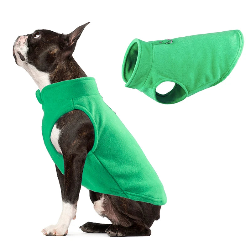 Winter fleece dog coat, warm puppy clothing for small and medium-sized dogs