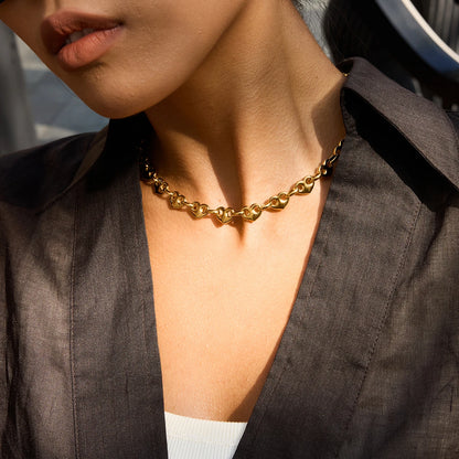 18K kullattu sydänsolki kaulakoru naisille