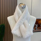 Soft women's rabbit fur scarf for winter