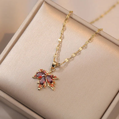 Zirconia butterfly necklace for women, available in different variations