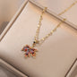 Zirconia butterfly necklace for women, available in different variations