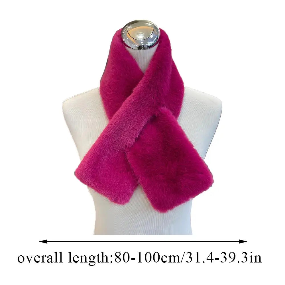Soft women's rabbit fur scarf for winter