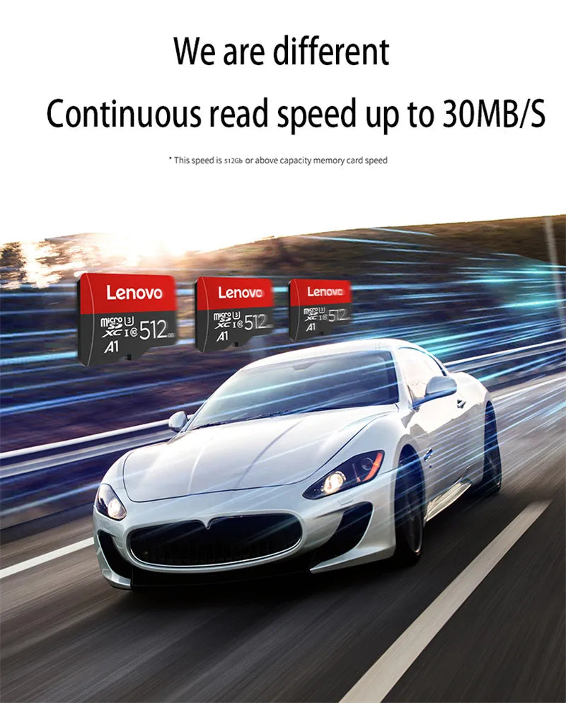 Lenovo MicroSD-muistikortti, 1TB/512GB/256GB/128GB/64GB