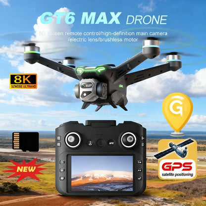 GT6 Max Drone 2025 – 8K Kamera, 5G GPS, 2KM Kantama, Harjaton Moottori – Ammattilaisdroni