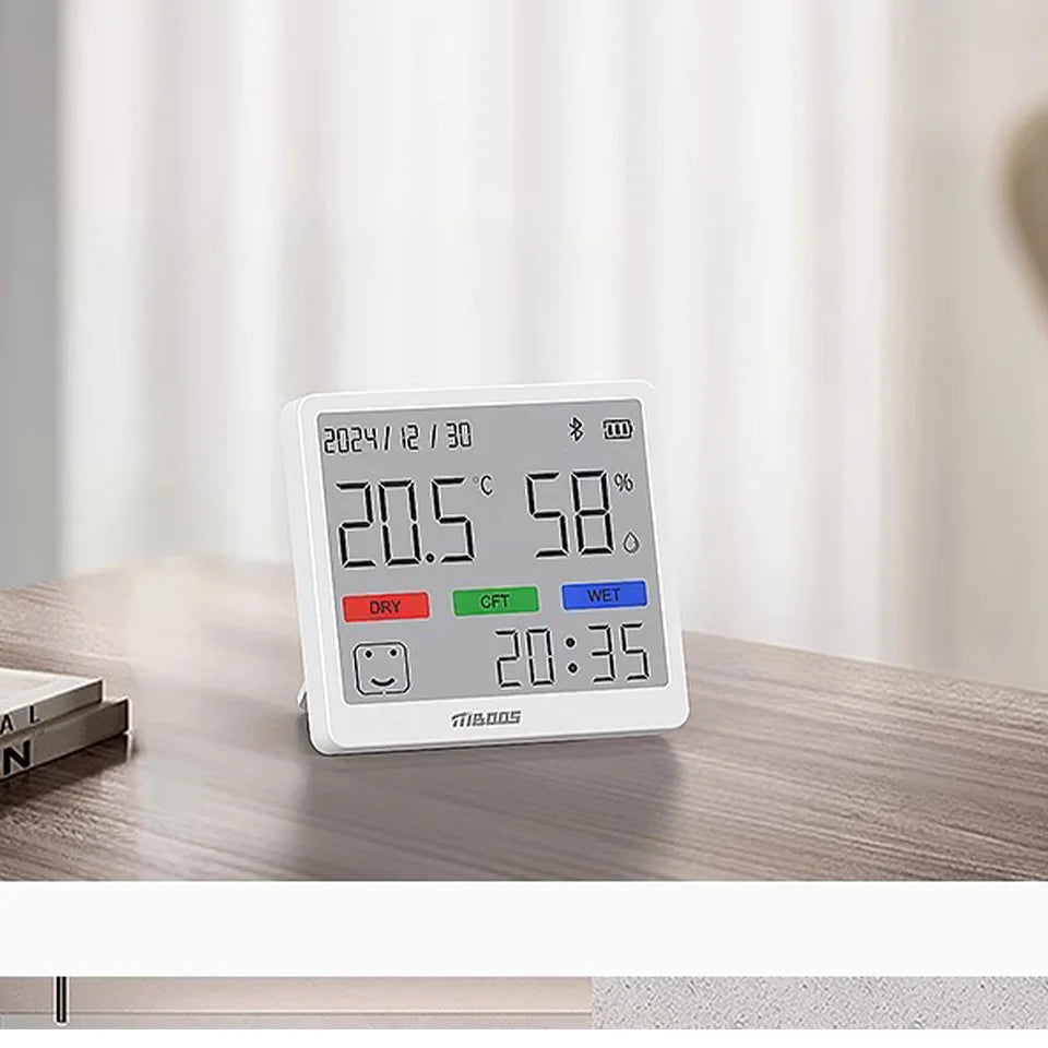 LCD Digitaalinen Lämpö- ja Kosteusmittari - Sisäilmamittari Kellolla