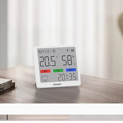 LCD Digitaalinen Lämpö- ja Kosteusmittari - Sisäilmamittari Kellolla