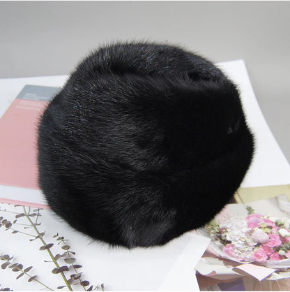 Genuine mink fur hat, luxury winter hat, unisex