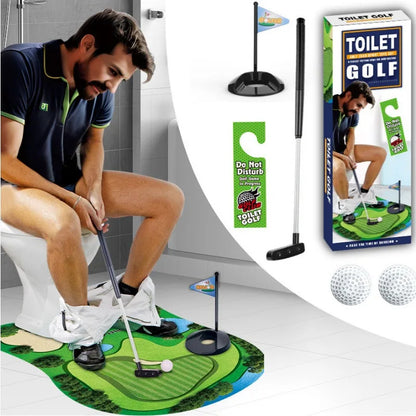 A fun toilet golf game, a gift idea for dad or boyfriend