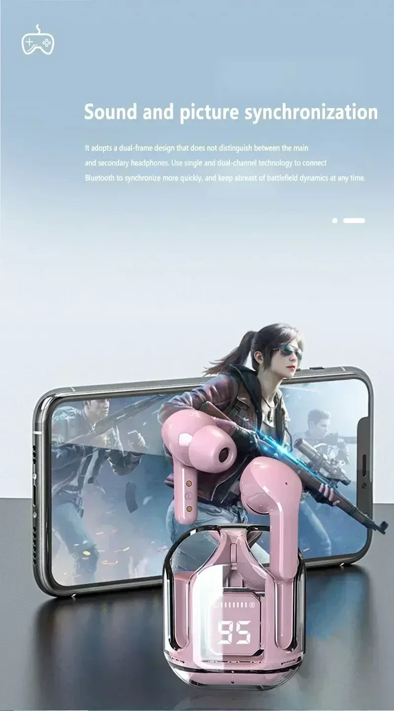 T2 TWS Langattomat Bluetooth-kuulokkeet - Läpinäkyvä ENC LED-näytöllä