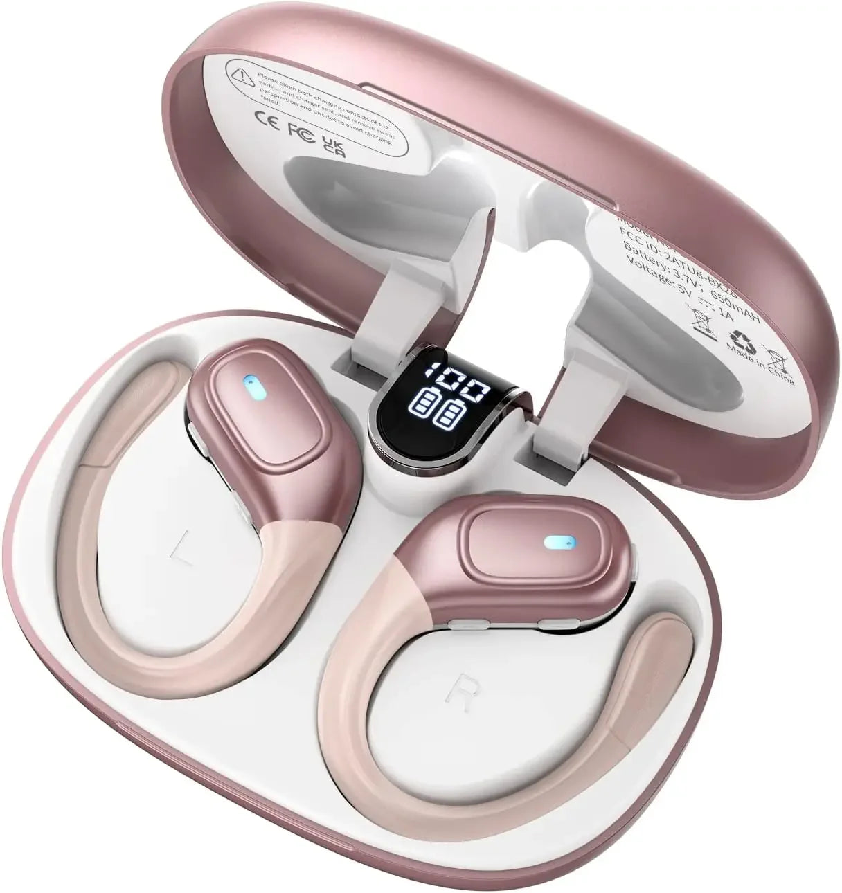 Bluetooth 5.3 Urheilukuulokkeet IP7 Vedenkestävä - ENC Kohinanvaimennus LED-näytöllä