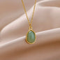 Trendy opal stone pendant necklace, available in different variants