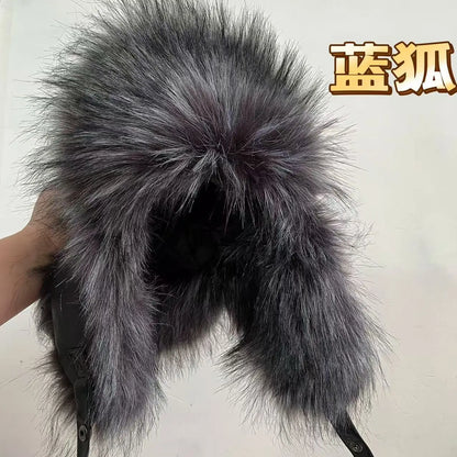 Men's fur hat with earflaps, different variations