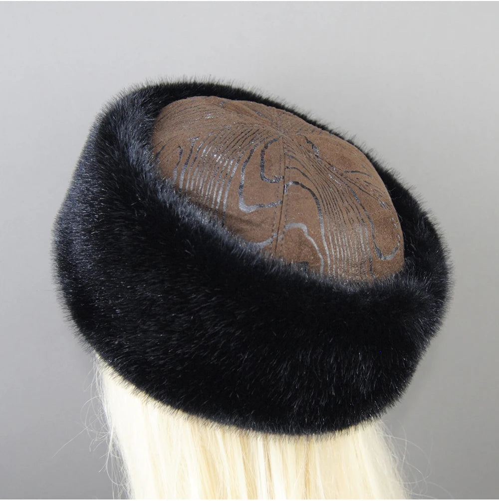 Women's luxury mink fur hat, available in different variations