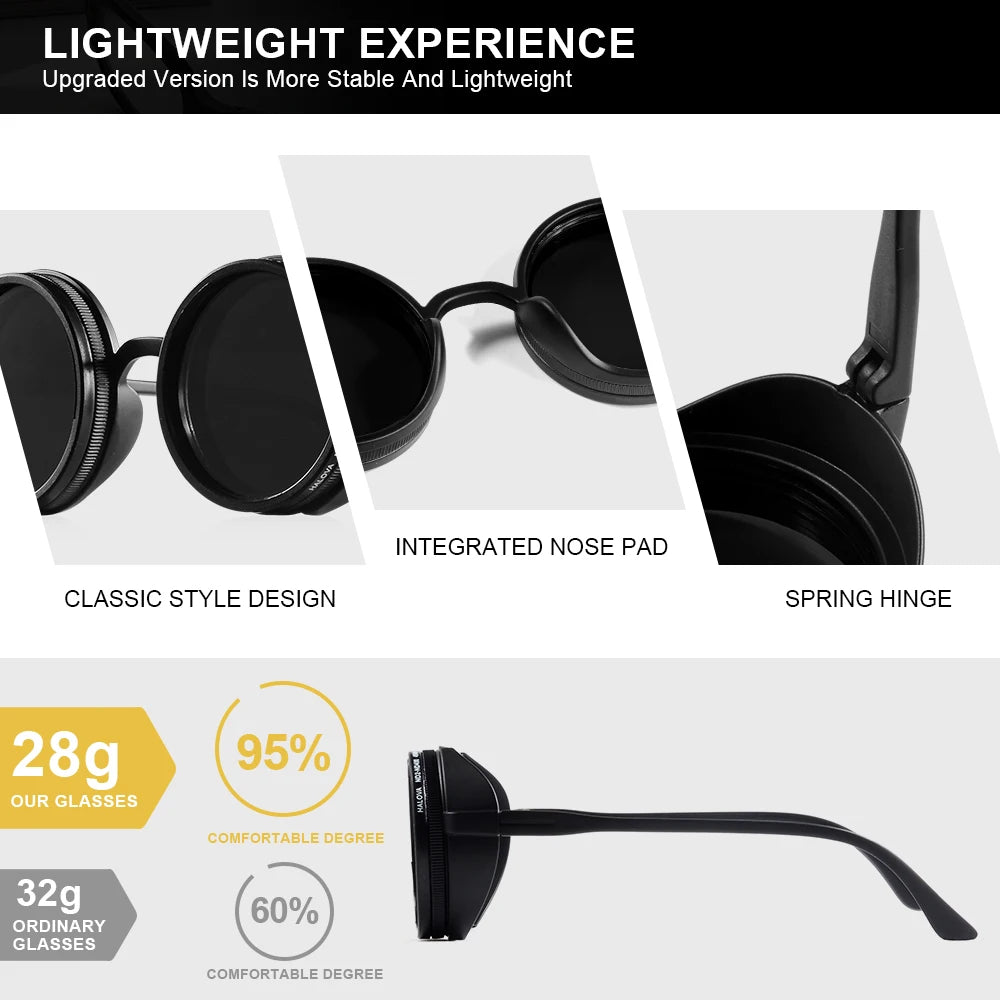 ND1-9 Adjustable sunglasses, handmade quality, manual dimming mechanism