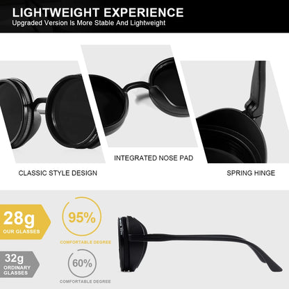 ND1-9 Adjustable sunglasses, handmade quality, manual dimming mechanism