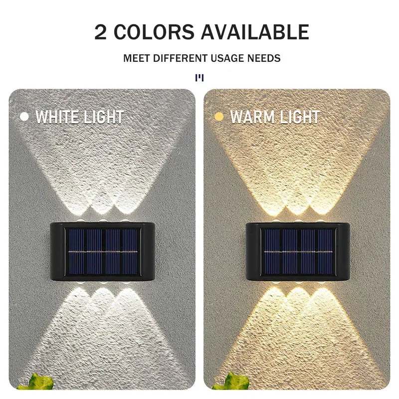 Solar-powered LED outdoor light, for the yard and garden, available in different variations