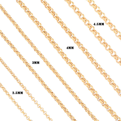 Yadreva stylish gold Rolo chain necklace, available in many different variations