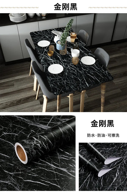 Marble patterned self-adhesive wallpaper, available in many different variations