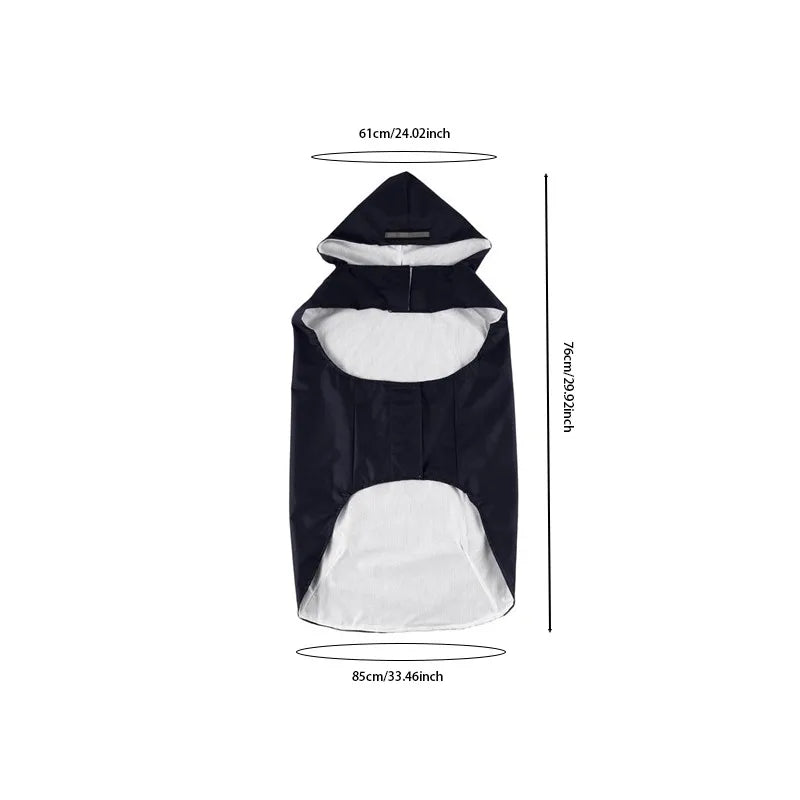Dog raincoat, waterproof hoodie with reflective stripes, all sizes available