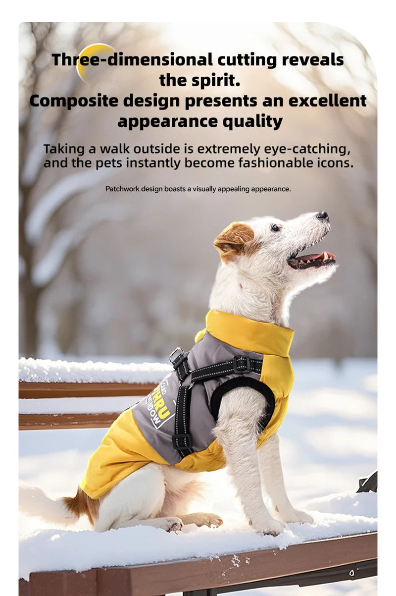 Warm dog winter coat for large dogs
