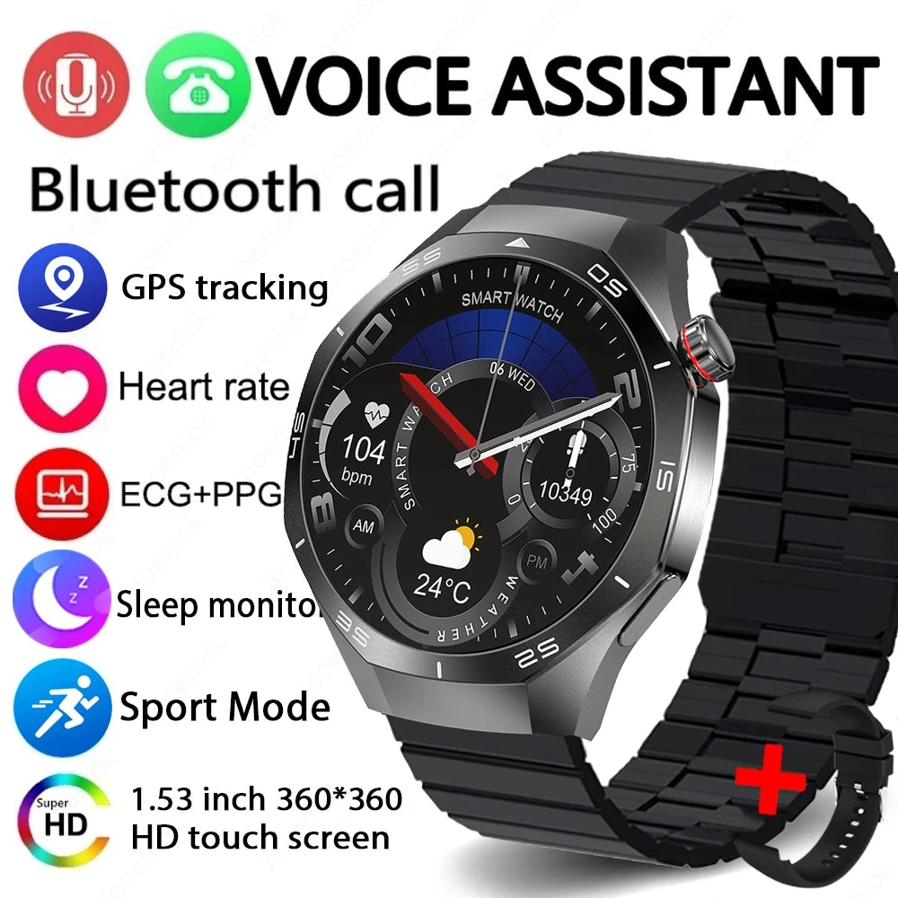 GT5 Pro GPS Smartwatch with AMOLED display, NFC payment function, health tracking