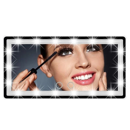 Car LED makeup mirror, adjustable brightness, touch function, sun protection