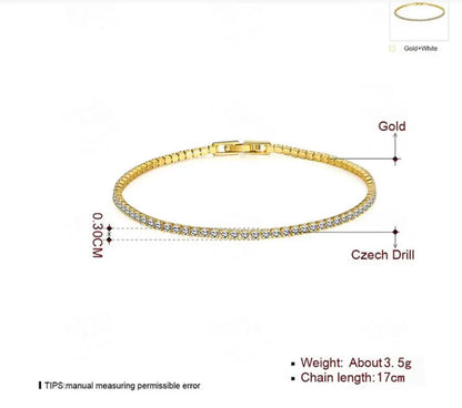 COSFIX Moissanite tennis rannekoru, 925 hopea valkokulta päällystetty, naisille ja miehille