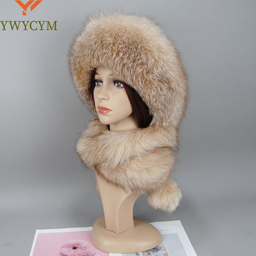 Women's genuine fox fur hat, different shades