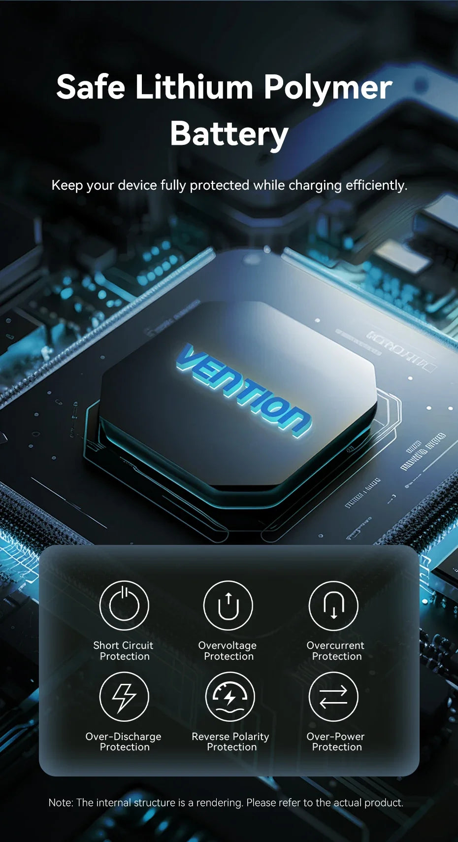 Vention CCV 35W Powerbank, compact 10000mAh, fast charging