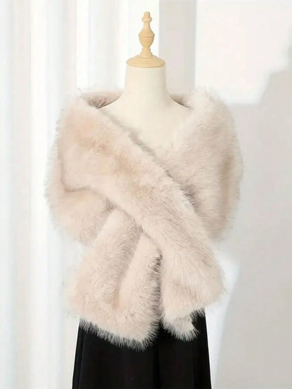 Faux fox fur scarf, faux fur for weddings and formal occasions