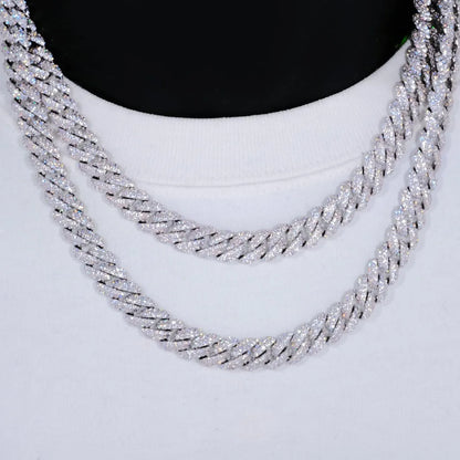 Diamond Cuban Link Chain, täynnä cz-timantteja