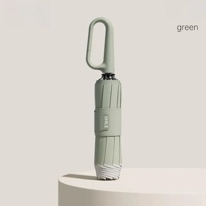 Kannettava Täysautomaattinen Sateenvarjo Rengassolkella - Pikalukkosäilytys, UV-Suojaus - Sininen