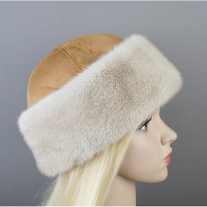 Women's luxury mink fur hat, available in different variations