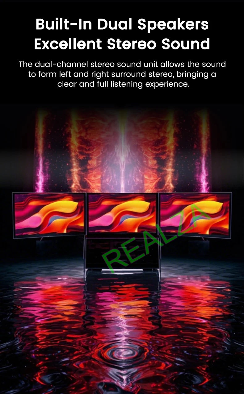 Triple-screen portable monitor, 15.6" Full HD IPS displays