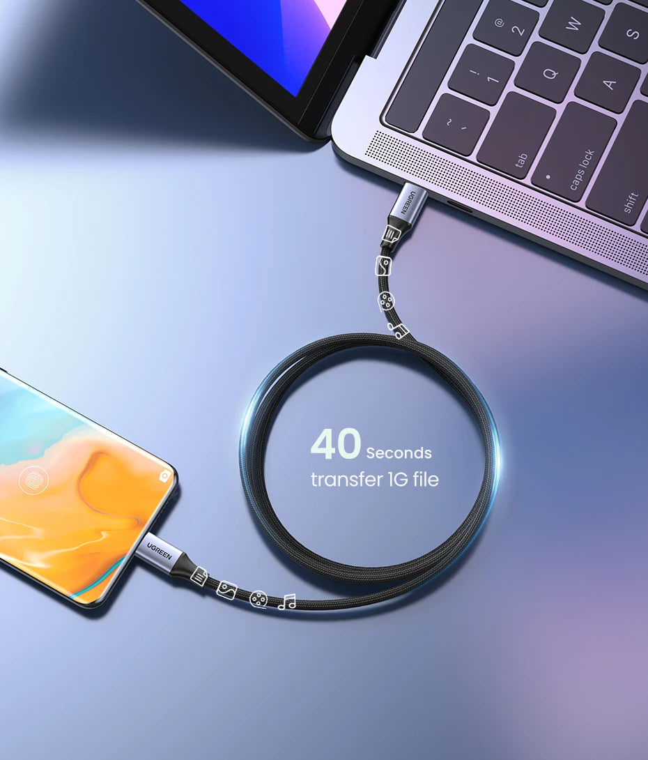 UGREEN 240W USB-C Latauskaapeli – Ultra-nopea PD 3.1 Pikalataus 5A – MacBook, iPad, Xiaomi