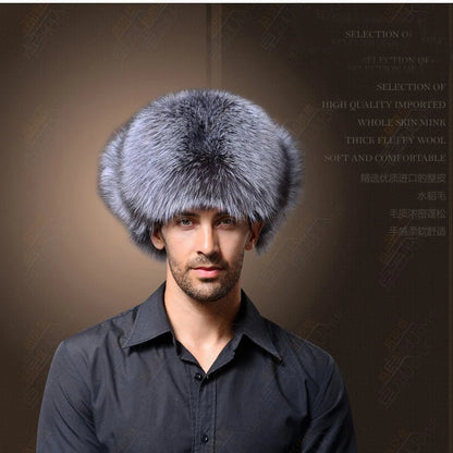 Men's fur hat with earflaps, different variations