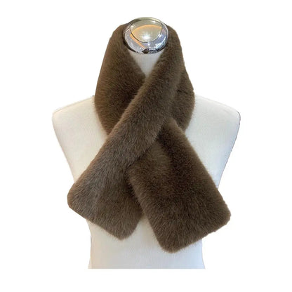 Soft women's rabbit fur scarf for winter