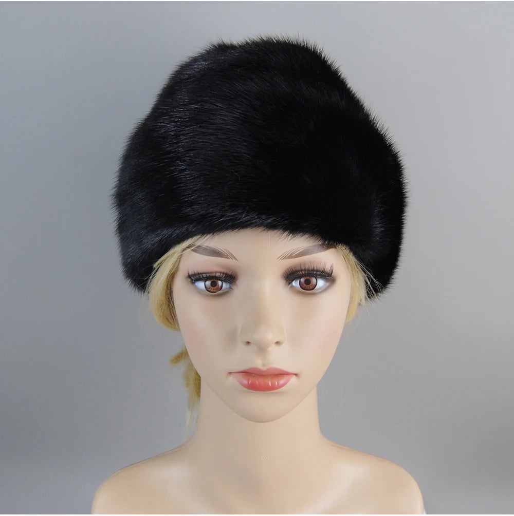 Genuine mink fur hat, luxury winter hat, unisex