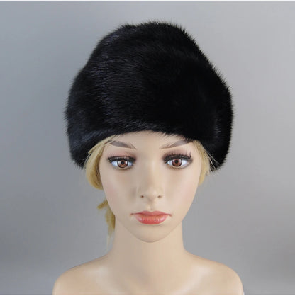 Genuine mink fur hat, luxury winter hat, unisex