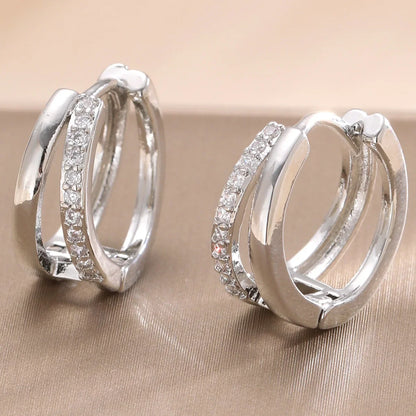 Steel hoop earrings for women
